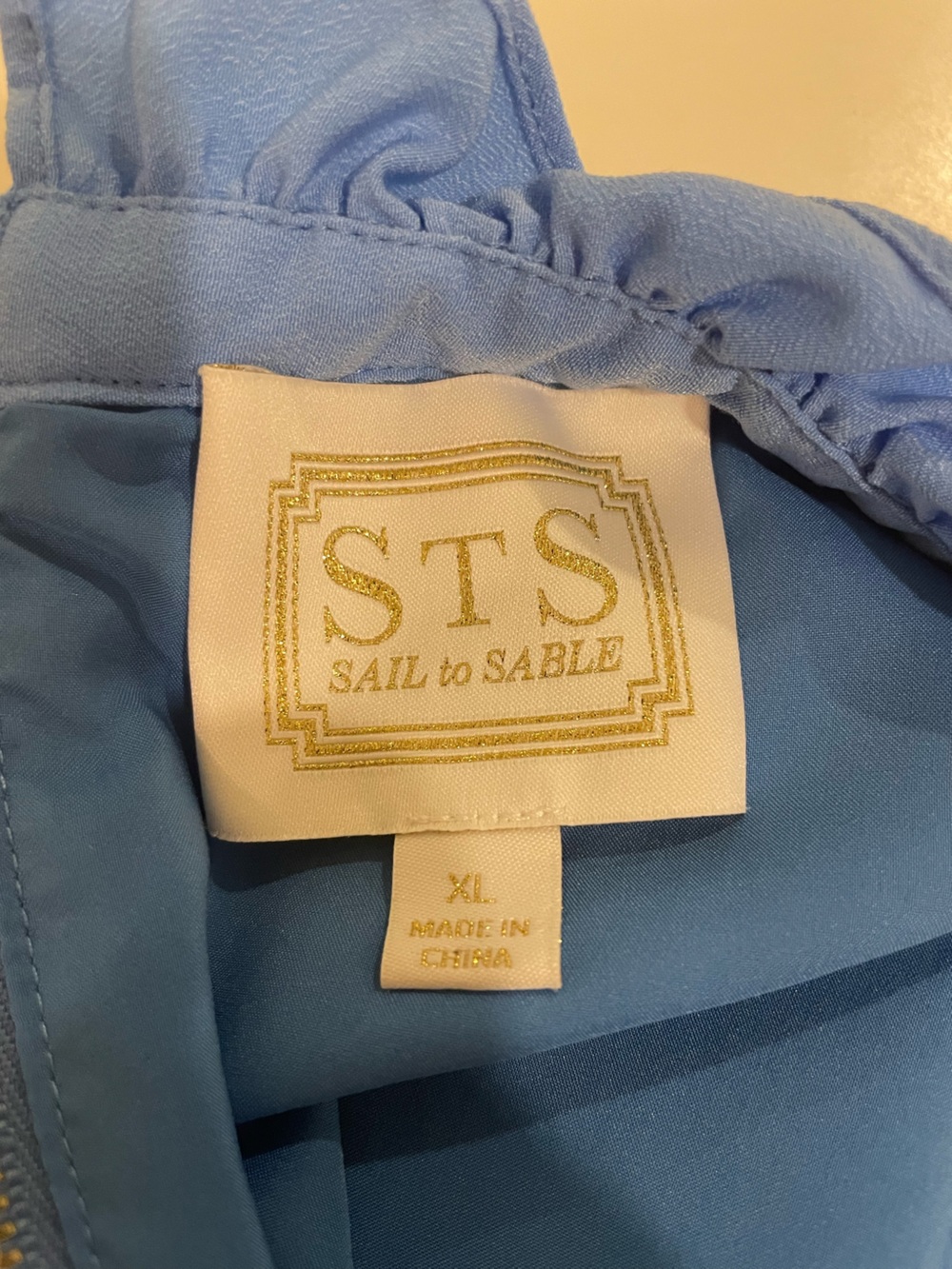Sail to Sable Sky Blue Sleeveless Ruffle-Neck Top - Picture 4 of 5